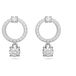 Swarovski Attract ringoorbellen, Ronde slijpvorm, Wit, Rodium toplaag