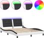 vidaXL Bedframe met LED zonder matras "Zadar" wit en zwart 160x200 cm