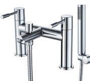 Merkloos Badkraan met Douche Filler Dubbele Hendel Chroom Messing