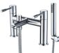 Merkloos Badkraan met Douche Filler Dubbele Hendel Chroom Messing