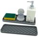 Organisateur d'évier en silicone - 30 cm x 11 cm - Organisateur de cuisine - Tapis d'égouttage - Lavable au lave-vaisselle - 2 pièces