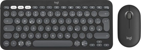 Logitech Pebble 2 Combo Toetsenbord Inclusief Muis Universeel RF-draadloos + Bluetooth QWERTZ Duits Grafiet