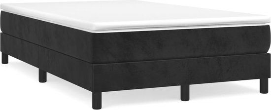 vidaXL Boxspring met matras fluweel zwart 120x200 cm