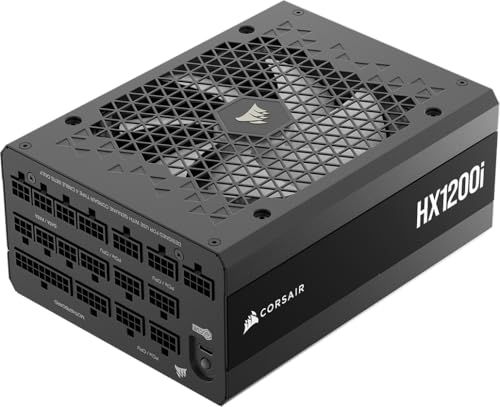 CORSAIR HX1200i (2025) Volledig modulaire ATX-voeding met zeer weinig ruis met 12V-2x6-kabel - Compatibel met ATX 3.1 en PCIe 5.1, Cybenetics Platinum Efficiëntie - Zwart
