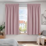Deconovo Warmtewerend Gordijn, 117×138 cm, 2 Stuks, Lichtroze