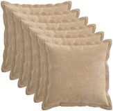 vidaXL - Taie d'oreiller - 6 pièces - Bois - Taupe - 40 x 40 cm - Tissu chenille