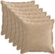 vidaXL - Taie d'oreiller - 6 pièces - Bois - Taupe - 40 x 40 cm - Tissu chenille