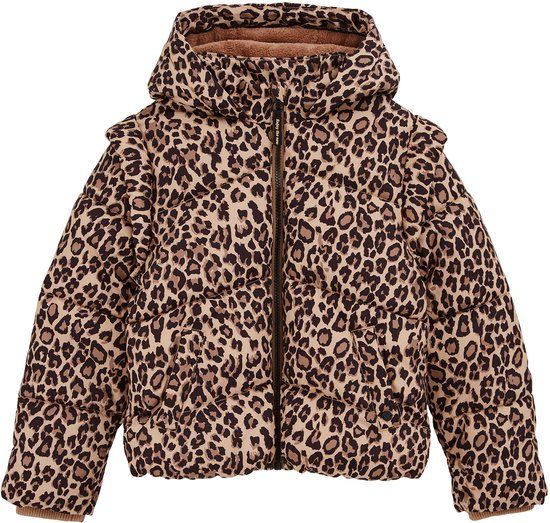 WE Fashion Meisjes Jas met capuchon - Lichtbruin - Maat 158/164