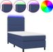 vidaXL Boxspring met matras en LED stof blauw 90x190 cm