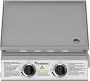 TurboTronic TT-BBQ6 Tafelgrill – Draagbare Tafelmodel Gasgrill - 2 Branders - RVS Bakoppervlak