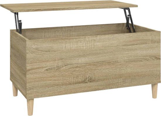 vidaXL Salontafel 90x44,5x45 cm bewerkt hout sonoma eikenkleurig