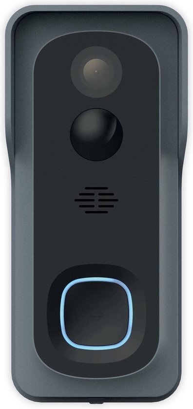 Qnect slimme Wi-Fi deurbel - Full HD 1080P - 140 graden kijkhoek - bewegingsdetectie en 2-way audio - met ingebouwde oplaadbare batterij - werkt met Google Home en Amazon Alexa