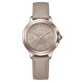 Citizen EM1166-01Z Dameshorloge - Leer - Grijs - Ø 30 mm