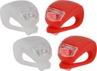 XQMax Fietsverlichting/lampjes - 4x stuks - LED - siliconen - voor en achter licht