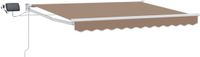 vidaXL Parasol manuel avec éclairage LED solaire 4 x 3 m Taupe