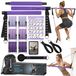 Pilates Pilatesstang - Pilates stang weerstandsstang - Drie losse delen - 180 lbs weerstandsbanden - Pour la maison et en déplacement