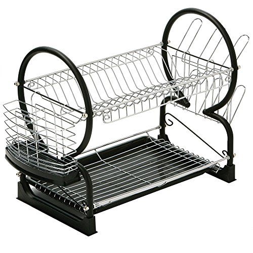 Premier Housewares 2 Tier Dish Rack - Chrome