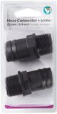 Velda Noir Plastique Raccord de tuyau à vis 40 mm 1 pouce
