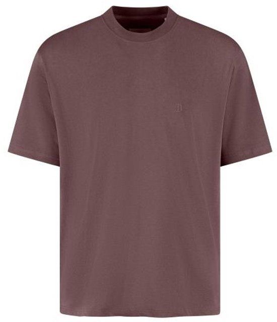 Dstrezzed Heren T-shirt Ronde Hals Korte Mouw Katoen Effen Paars Grijs L