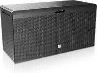 Casaria Opbergbox - Deksel Wielen 290L 117x47x60cm - Antraciet