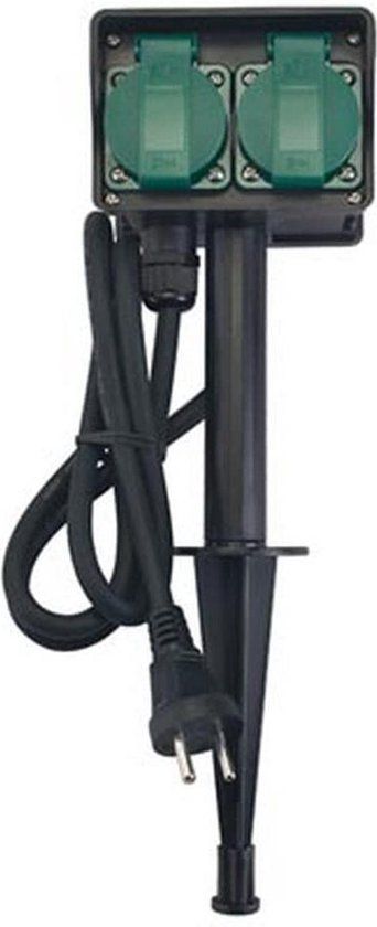 Perel - Stekkerdoos voor buiten - 2 stopcontacten - 1.5m kabel - IP44