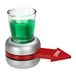 Relaxdays drinkspel flesje draaien, met 2 cl shotglaasje, rood pijltje, leuk feestspel, drankspel spin the bottle, grijs
