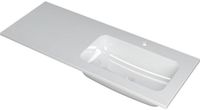 Wastafel INK Faktor Wastafel Polystone Rechts met 1 Kraangat - 1200x450x15 mm - Glans Wit