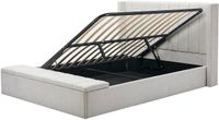 Vente-unique Bed met opbergruimte stof beige 140 x 190 cm