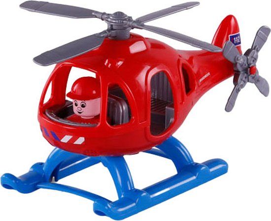 Cavallino Brandweerhelikopter met Speelfiguur - 29,5cm - Kunststof - Multi kleuren