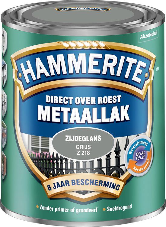 Hammerite Metaallak Zijdeglans Grijs 750ml
