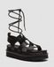 Dr. Martens Nartilla Sandales Gladiateur en Cuir Noir, Taille : 43