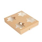50 Thepack 50 stuks - bekerhouders 4 kopjes voorgesneden 300 g/m2 19 x 17 x 3,5 cm natuur nano-micro golfkarton