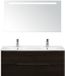 BES LED Seville Badmeubelset 120 cm - 2 Laden Black Oak Edge - Wastafel Enjoy Dubbel met Sence Spiegel