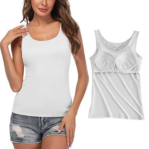 STARBILD Dames Tanktop Gewatteerd Mouwloos Basic Hemd voor Dagelijks Gebruik