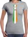 Bellatio Decorations Verkleed shirt voor dames - stropdas Ierland - grijs - supporter - themafeest XL