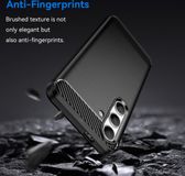 Techsuit Carbon Silicone Back Cover hoesje voor Samsung Galaxy S24 - Zwart