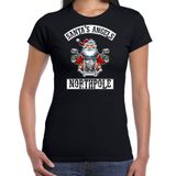 Bellatio Decorations Santas Angels Northpole Fout Kerstshirt / Kerst t-shirt Zwart voor dames - M