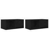 vidaXL TV-meubel, 2 stuks, eiken, zwart, 60 x 31 x 25,5 cm, spaanplaat