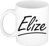 Bellatio Decorations Elize Naam koffiemok - beker - met sierlijke letters - wit