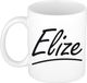 Bellatio Decorations Elize Naam koffiemok - beker - met sierlijke letters - wit