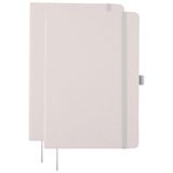 Merkloos Notitieboekje / opschrijfboekje Gertrud A5 - creme - 2x15 cm - 80 blanco pagina's - harde kaft