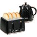 Mobliva Ensemble de cuisine 2 en 1, grille-pain et bouilloire, noir