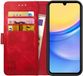 Rosso Element Book Case Wallet Hoesje Geschikt voor Samsung Galaxy A15 | Portemonnee | 3 Pasjes | Magneetsluiting | Stand Functie | Rood