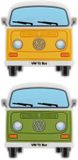 BRISA VW Collection - Volkswagen T2 Bulli Bus Rubberen Magneet - Voorkant, koelkastmagneet, magneten voor koelkast, magneetbord, whiteboard, prikbord (set van 2)