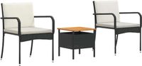 vidaXL Tuinset Zwart poly rattan