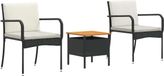 vidaXL Tuinset Noir polyrattan