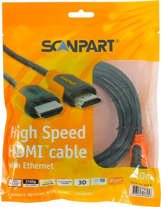Scanpart HDMI kabel High Speed ethernet 3.0m