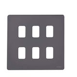 Schneider Electric GUGS06GBN Ultimate Grid System Flate Plate, 6 versnellingen, zwart nikkel