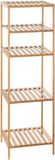 Avilia Kolomenrek met 4 planken voor keuken - vloerrek met 4 planken voor slaapkamer en woonkamer, van bamboe, 35 x 32 x 111,5 cm, beige
