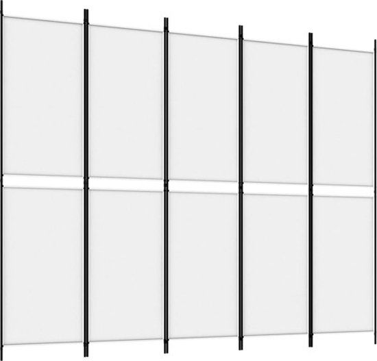 vidaXL Kamerscherm met 5 panelen 250x200 cm stof wit